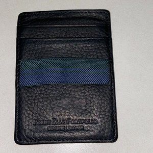 Perry Ellis Black Pebble Card Case ID Wallet